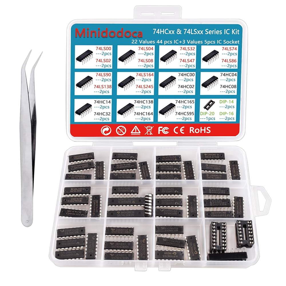 49Pcs 25 Types 74HCxx and 74LSxx Series Logic IC Assortment